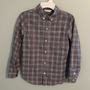 Janie and Jack white black and red plaid boys long sleeve button up shirt size 8